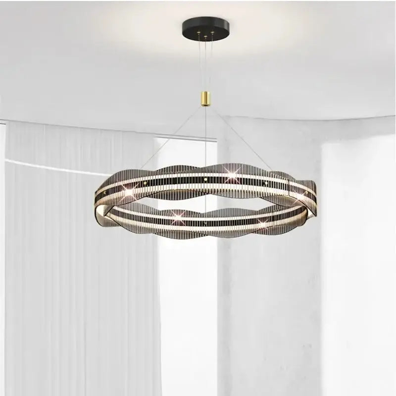 Wavy Double Ring Pendant