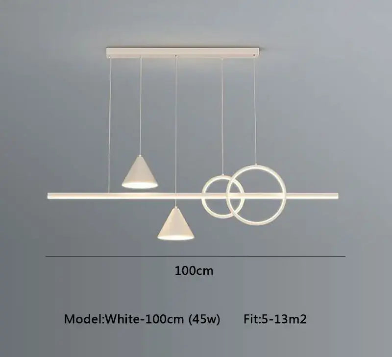 Black Geometric 120cm Minimalist Pendant Light