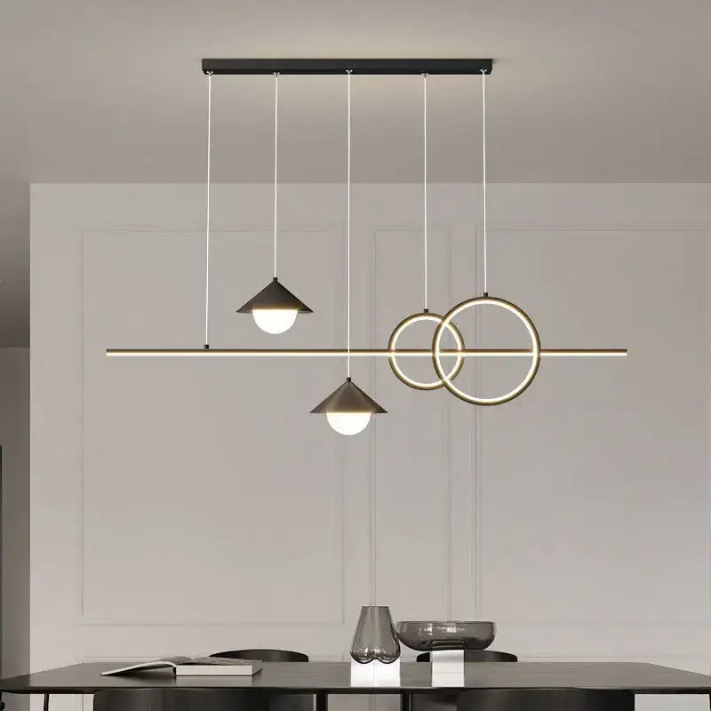 Black Geometric 120cm Minimalist Pendant Light