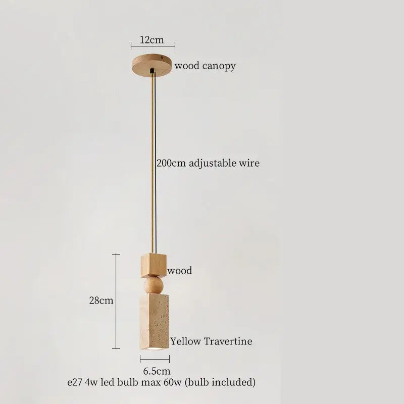 Concrete Dark Wood Pendant Light