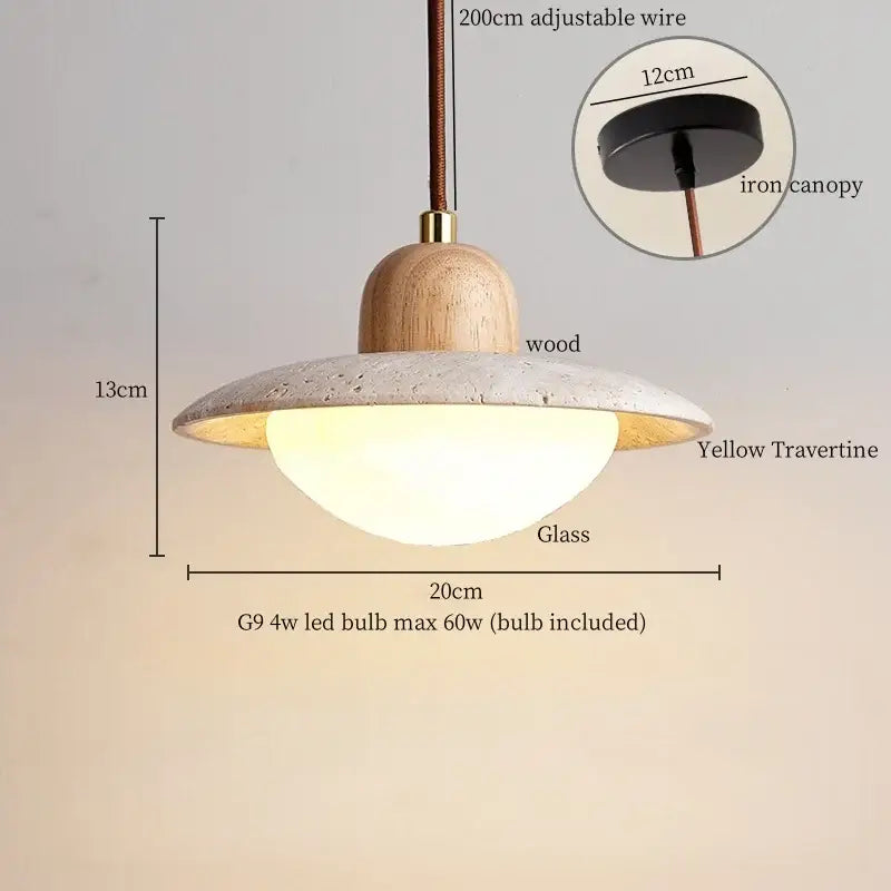 Concrete Dark Wood Pendant Light