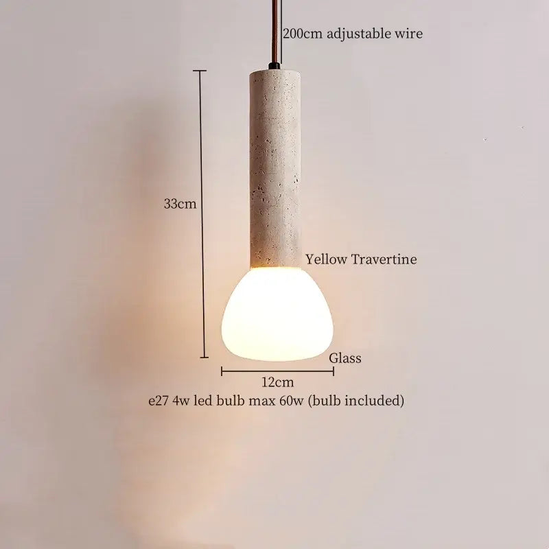 Concrete Dark Wood Pendant Light