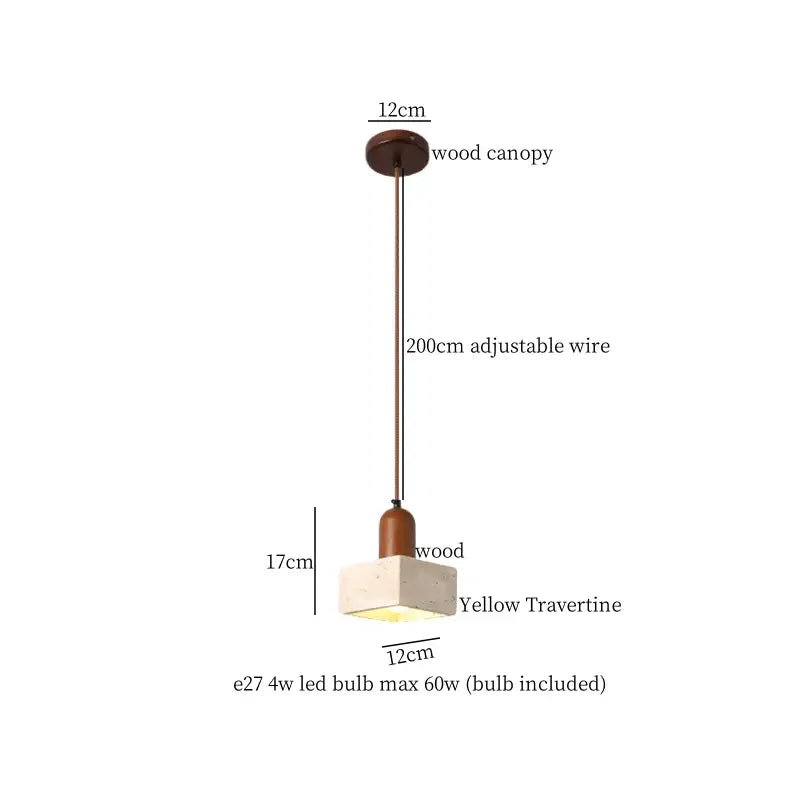 Concrete Dark Wood Pendant Light