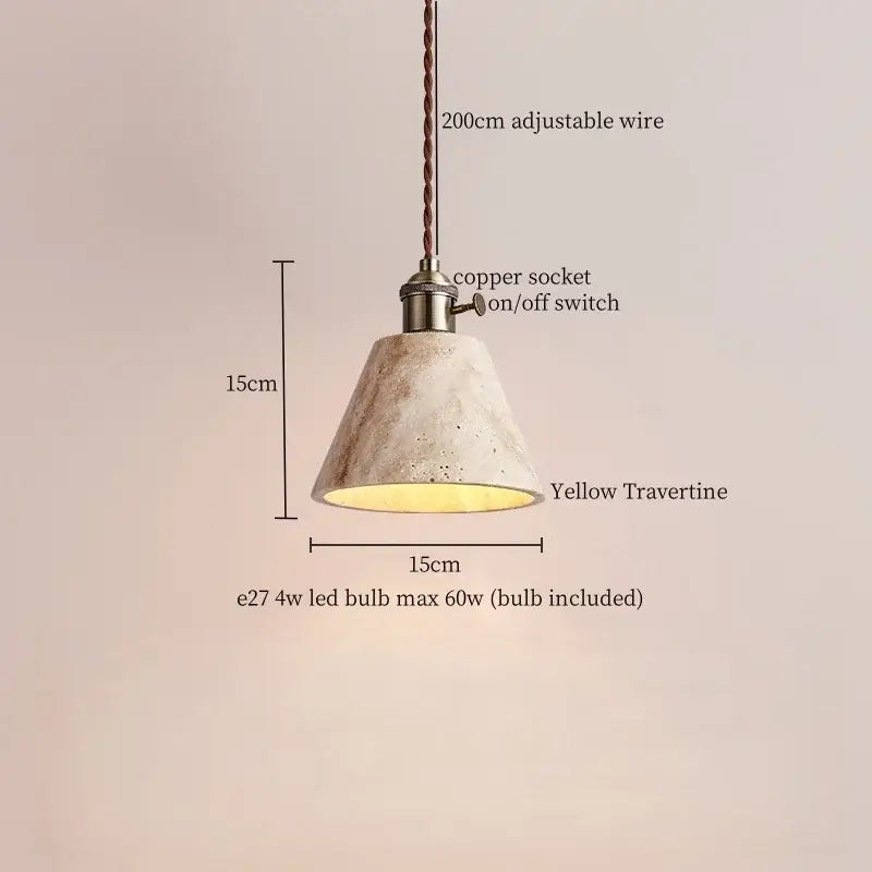 Concrete Dark Wood Pendant Light