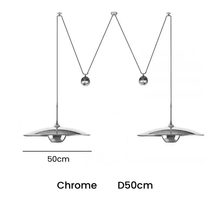 Gold Disc 50cm Adjustable LED Pendant