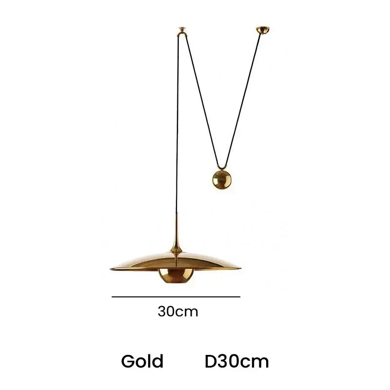 Gold Disc 50cm Adjustable LED Pendant