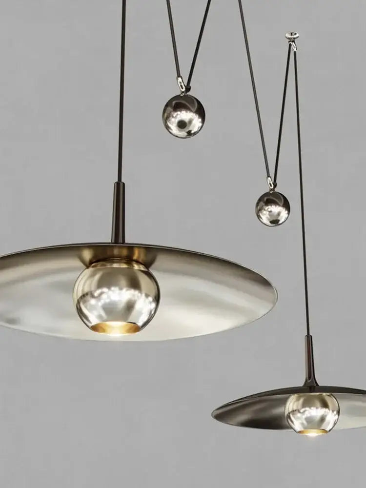 Gold Disc 50cm Adjustable LED Pendant