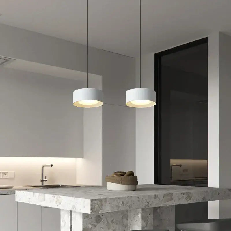 Gold LED Cylindrical Kitchen Pendant Light