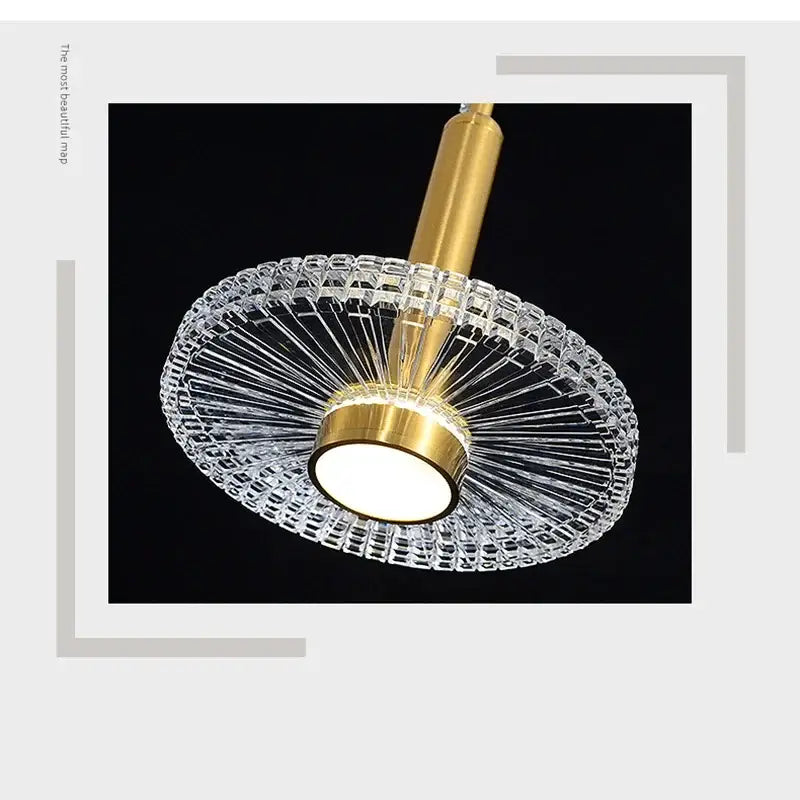 Gold Circular Crystal LED Chandelier