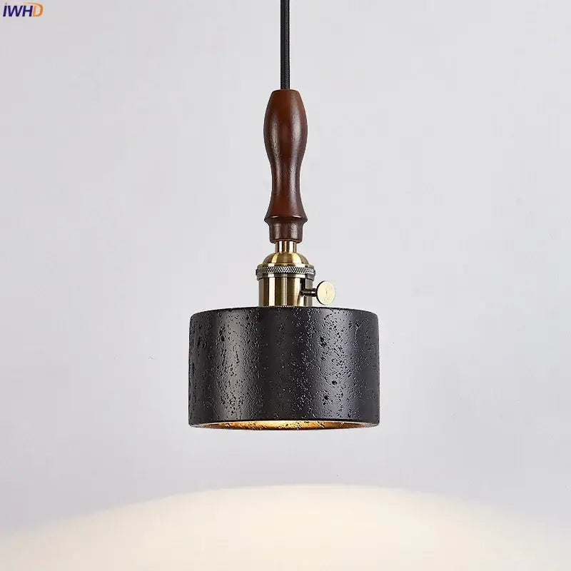 Black Travertine Pendant Light