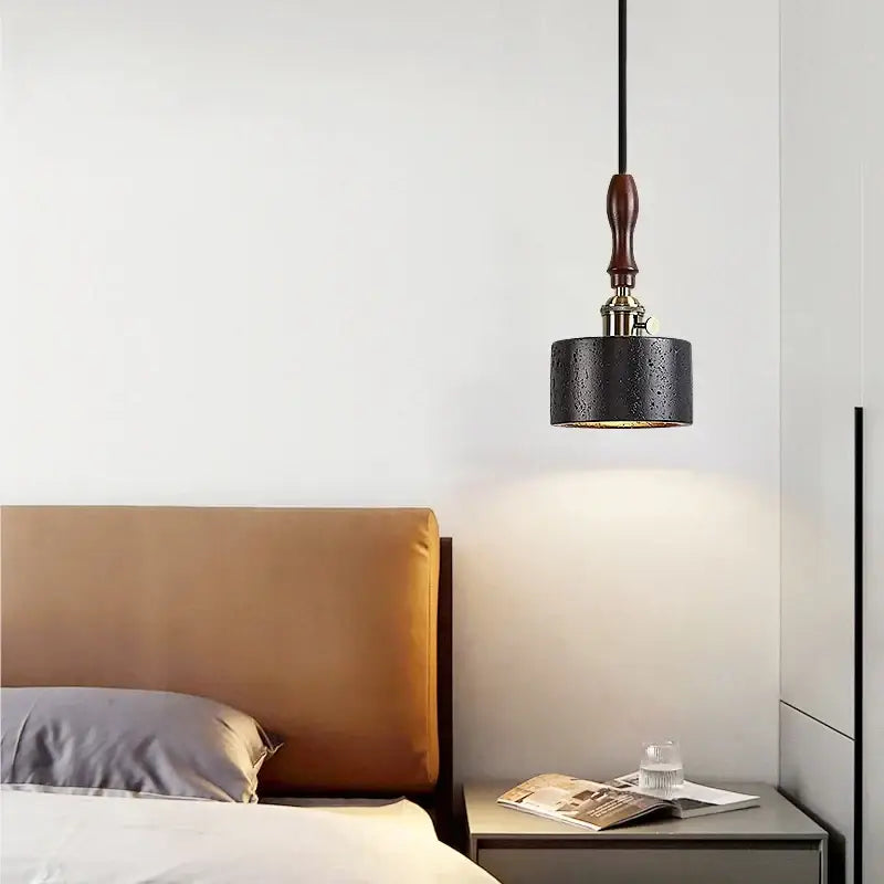 Black Travertine Pendant Light