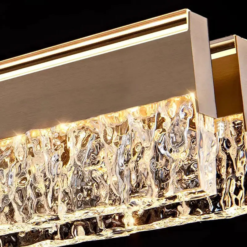 Gold Rectangular 120cm LED Pendant
