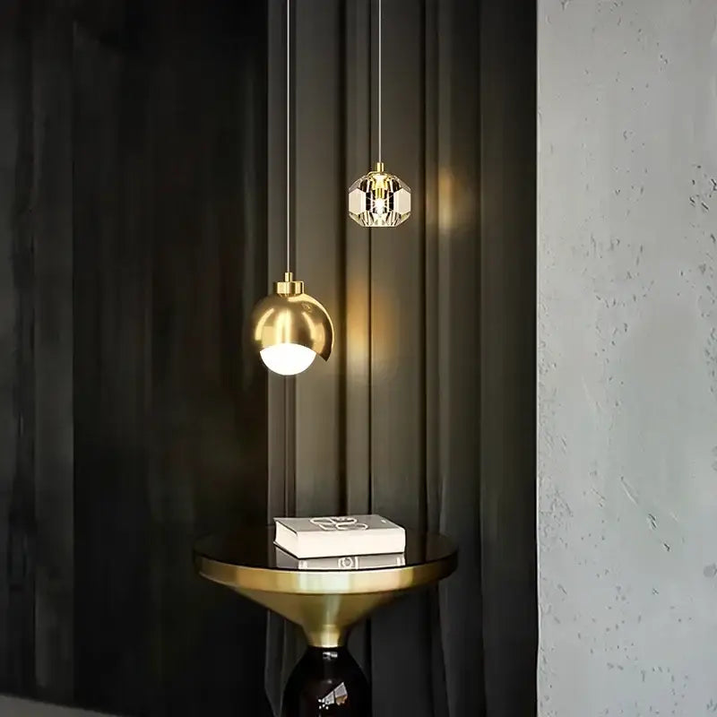 Gold Crystal LED Pendant Lights