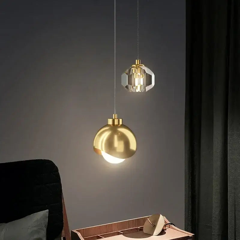 Gold Crystal LED Pendant Lights
