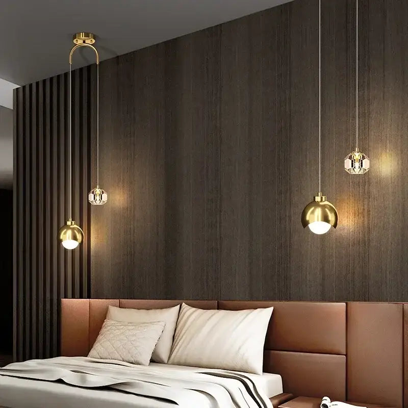 Gold Crystal LED Pendant Lights