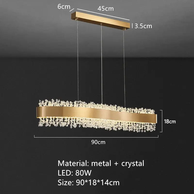 Gold Crystal Dining Lights