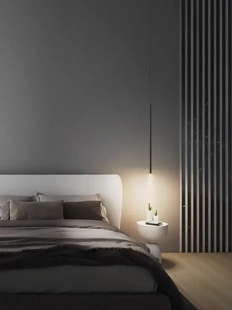 Black Bedroom Pendant Light Dual Drop Design