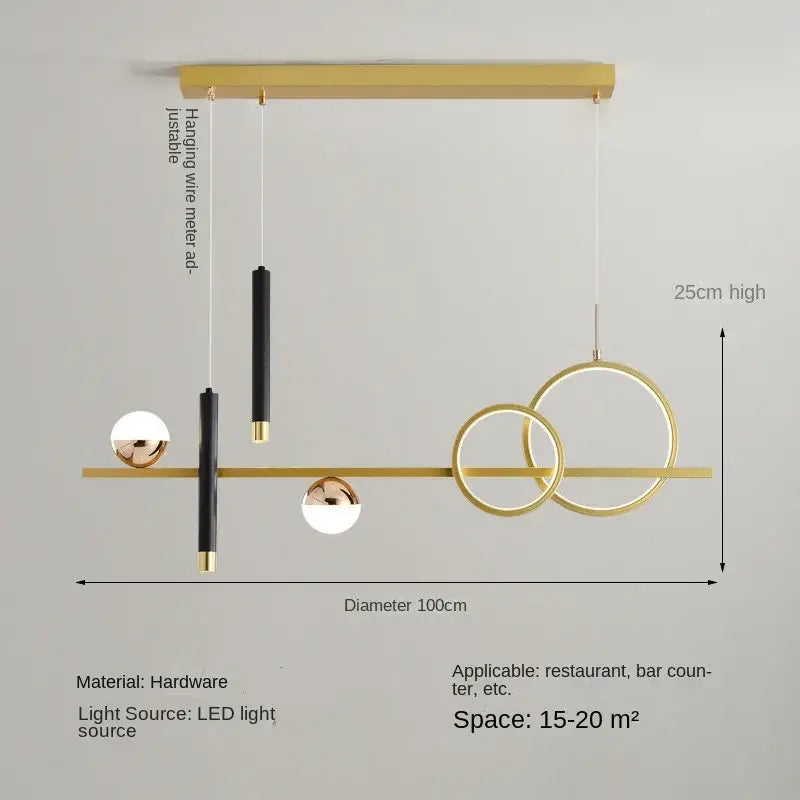 Gold LED Kitchen Chandelier