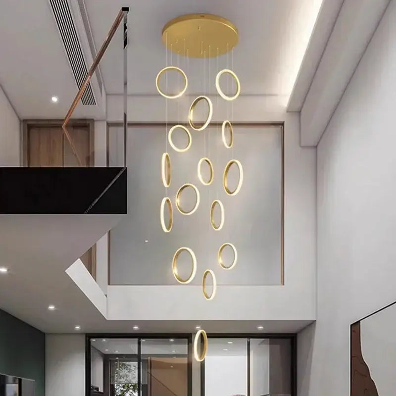 Gold Circular LED Pendant Lights