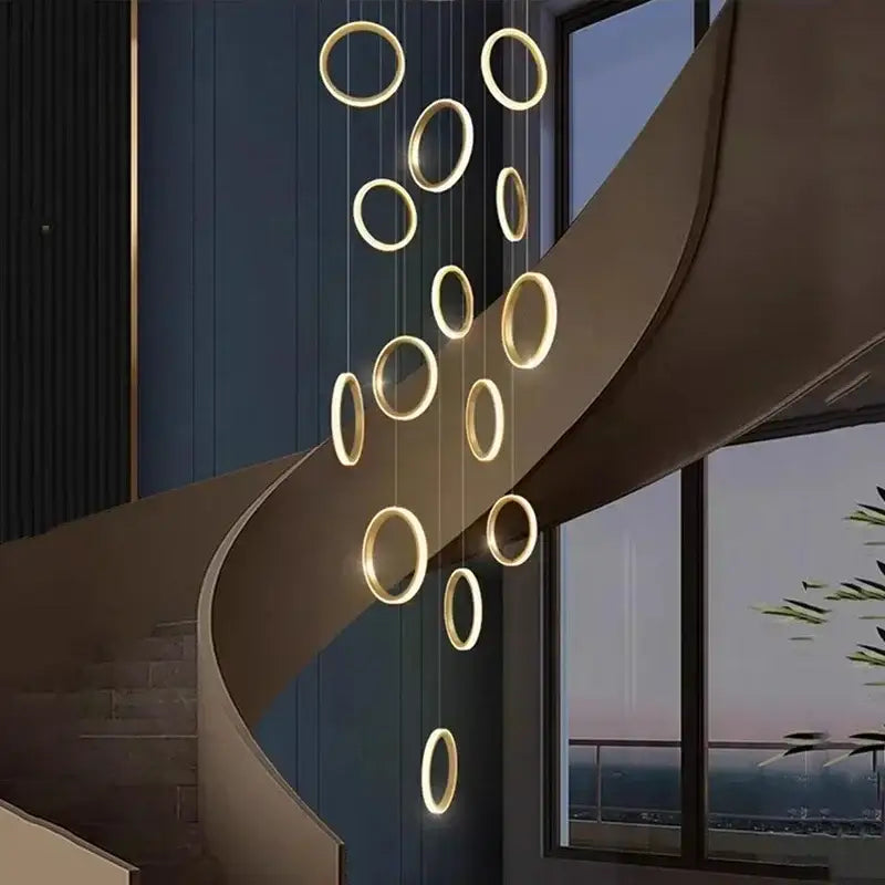 Gold Circular LED Pendant Lights