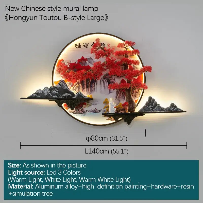 Red LED Pine Wall Light