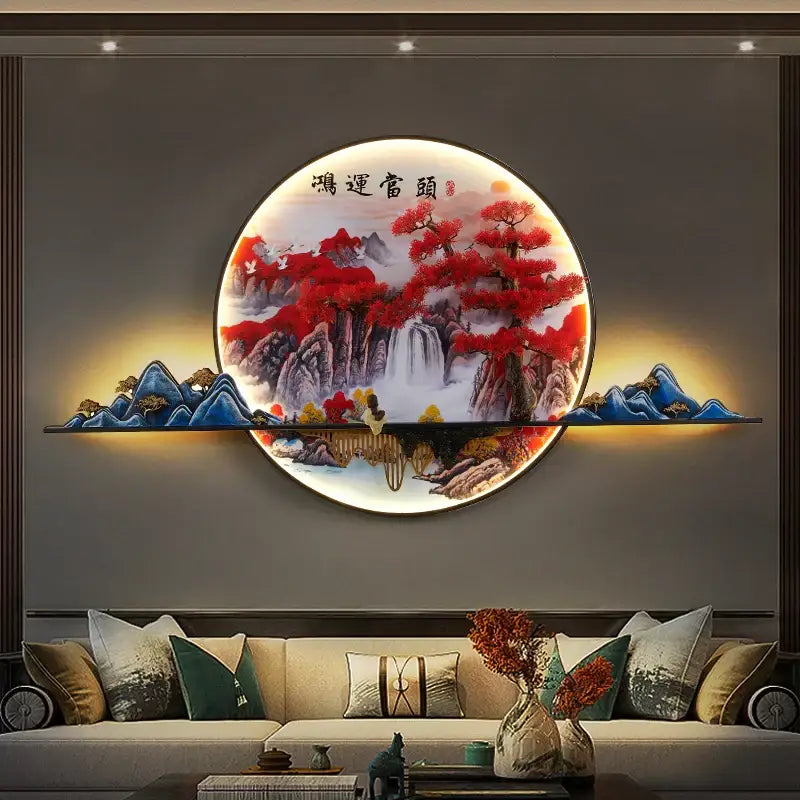 Red LED Pine Wall Light