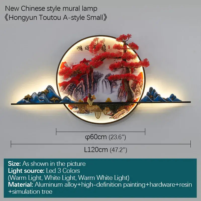 Red LED Pine Wall Light