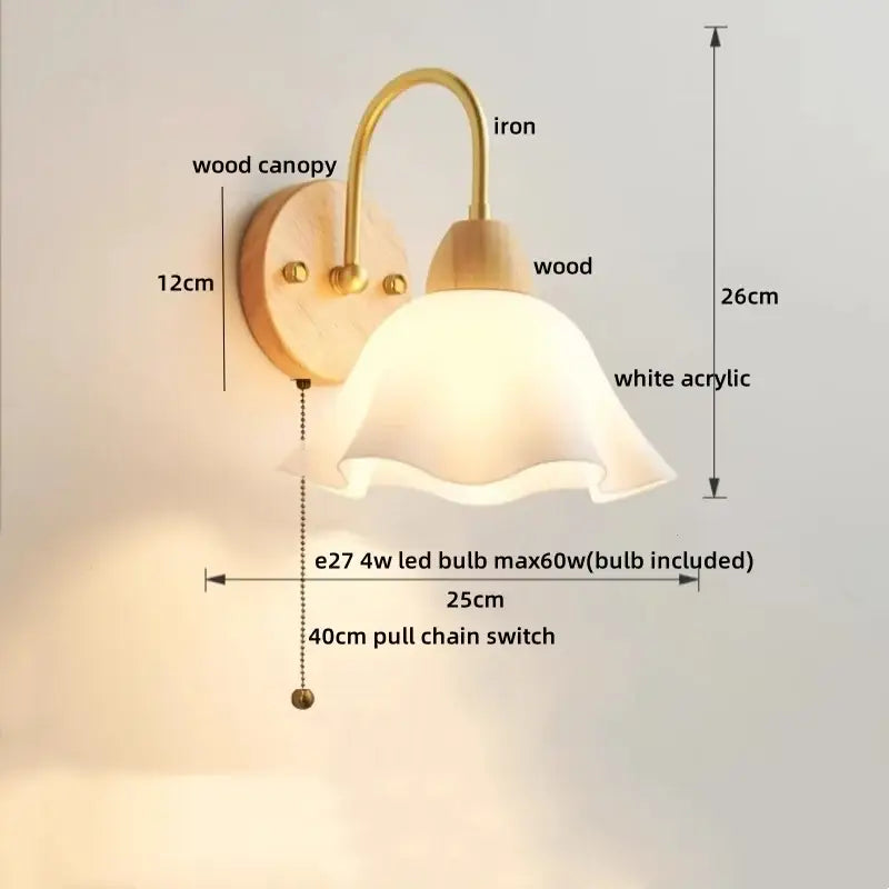 Brass Pull Chain Wall Light