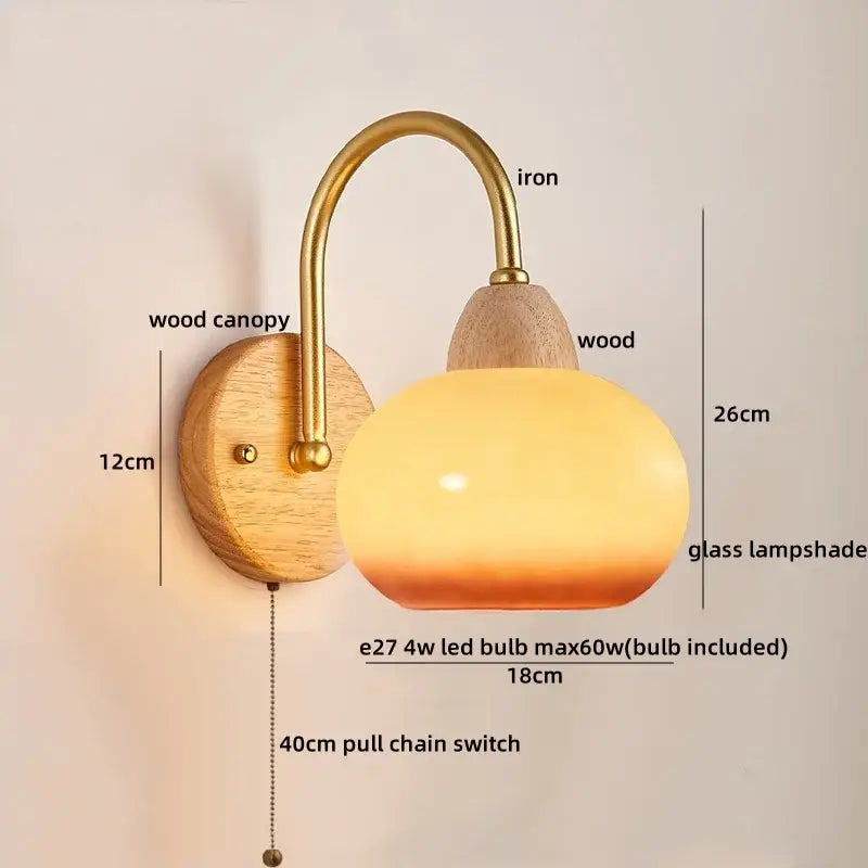 Brass Pull Chain Wall Light
