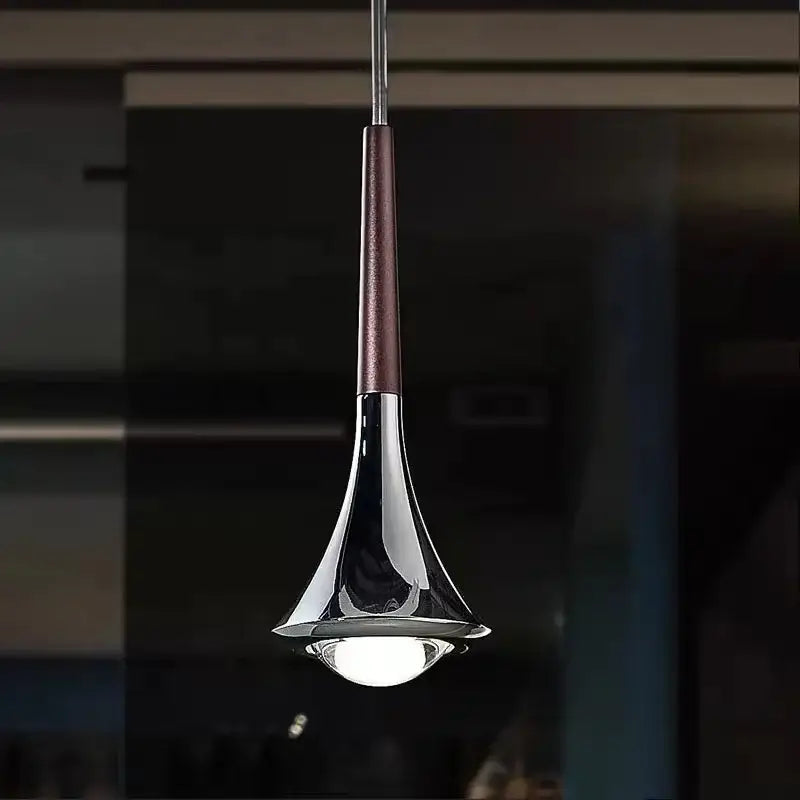 Chrome Trumpet Staircase Chandelier
