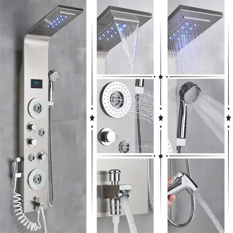 Black LED Shower Panel