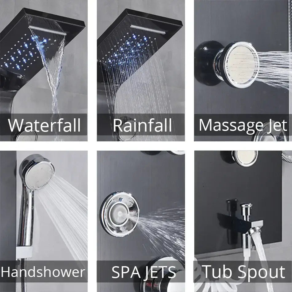 Black LED Shower Panel