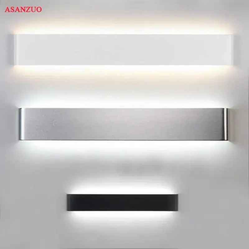 Silver LED Rectangle Wall Lamp
