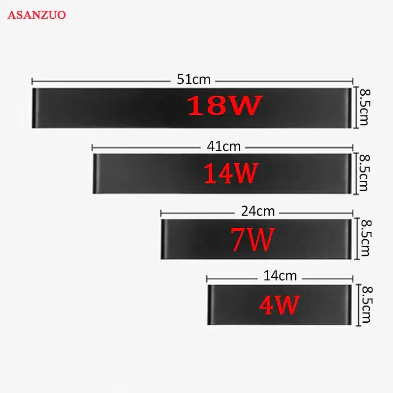 Silver LED Rectangle Wall Lamp