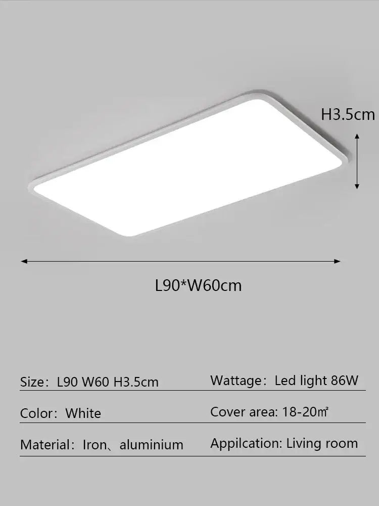 White Rectangular Ceiling Light