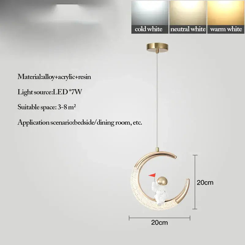 Gold Purple Moon Pendant Lamps