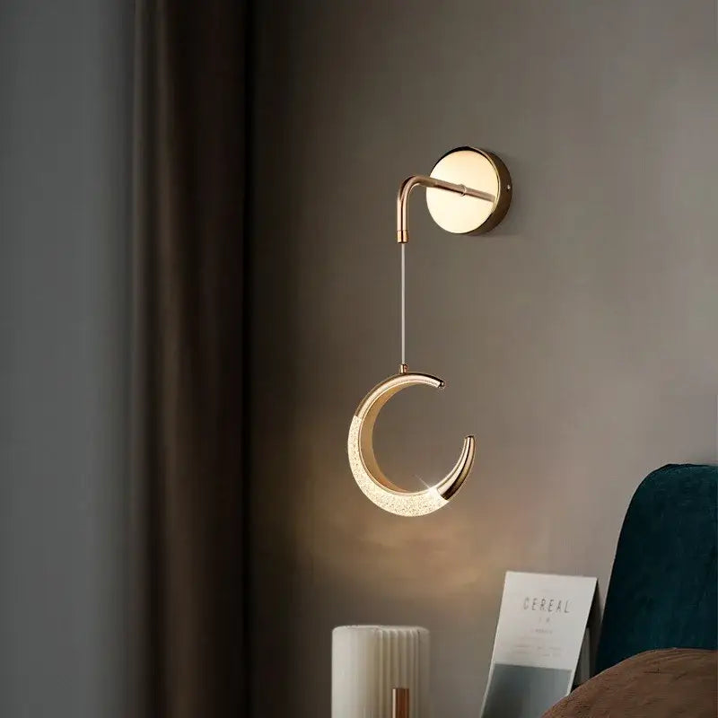 Gold Purple Moon Pendant Lamps
