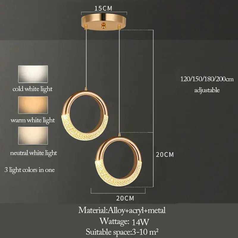 Gold Purple Moon Pendant Lamps