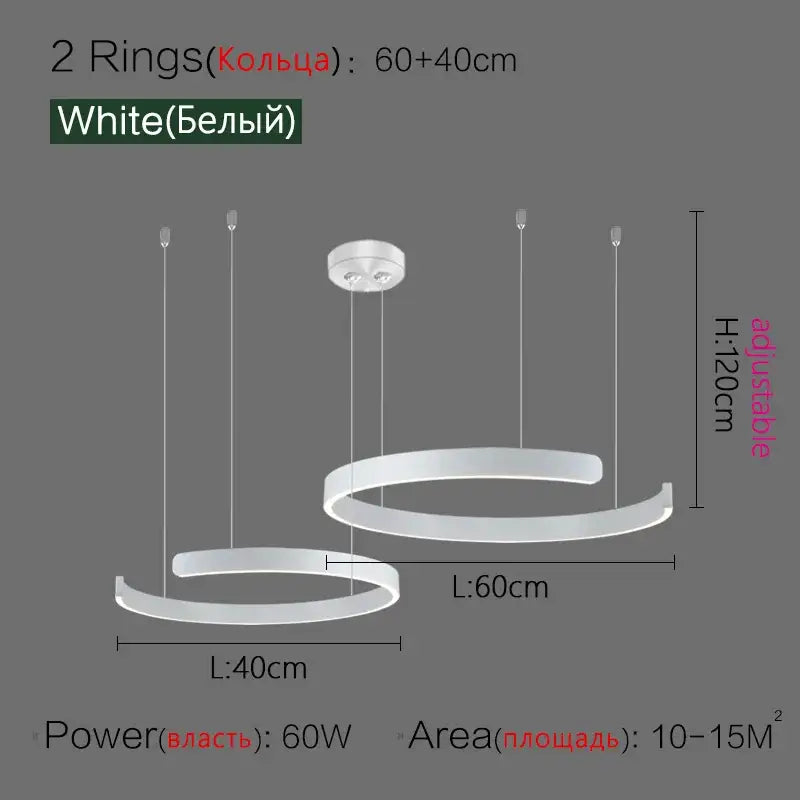 Gold LED Ring Chandelier Nordic Rose Gold