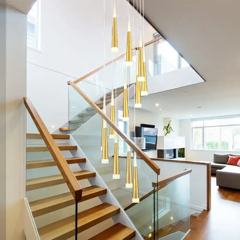 Gold Rotating Ring Chandelier