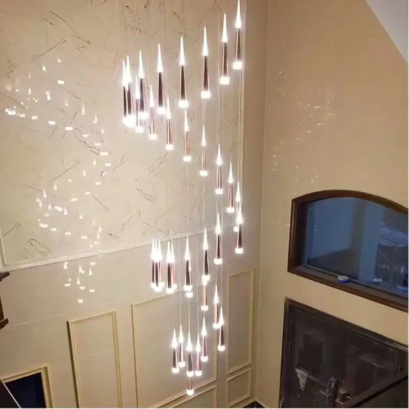 Gold Rotating Ring Chandelier