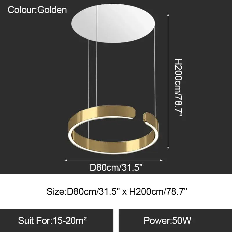 Gold Ring Chandelier Light