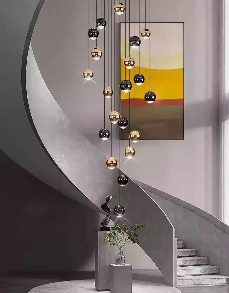 Black Gold Globe Chandelier 8-60 Heads
