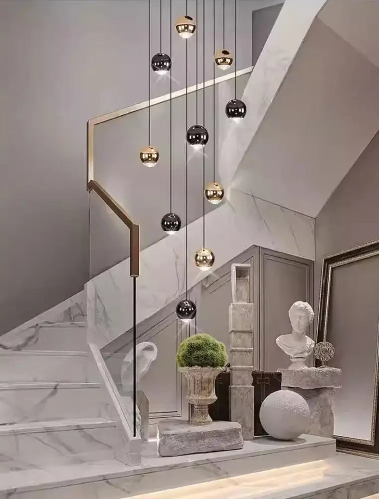Black Gold Globe Chandelier 8-60 Heads