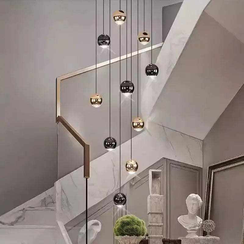 Black Gold Globe Chandelier 8-60 Heads