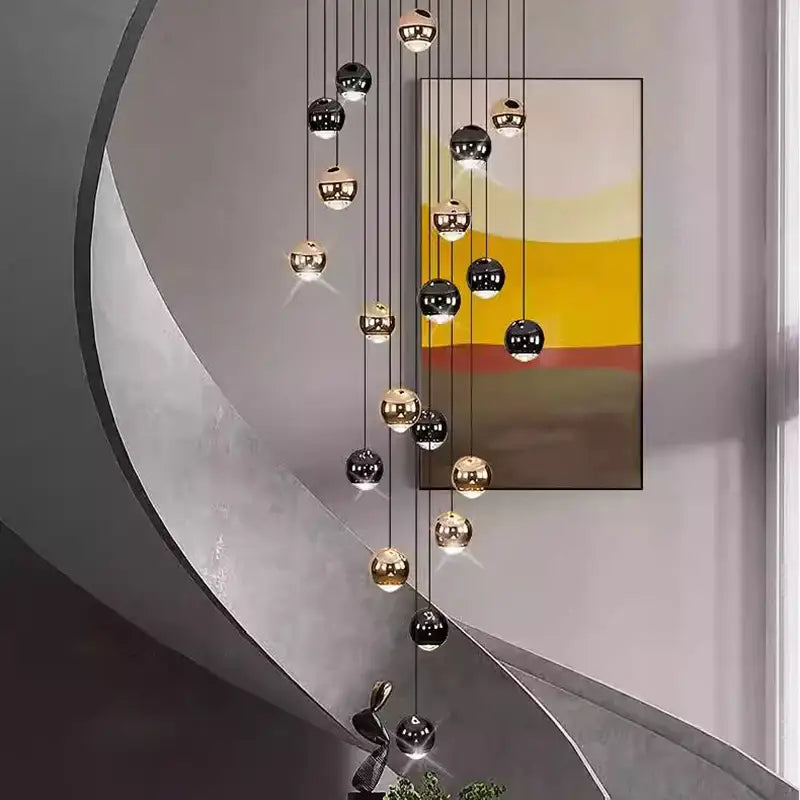 Black Gold Globe Chandelier 8-60 Heads