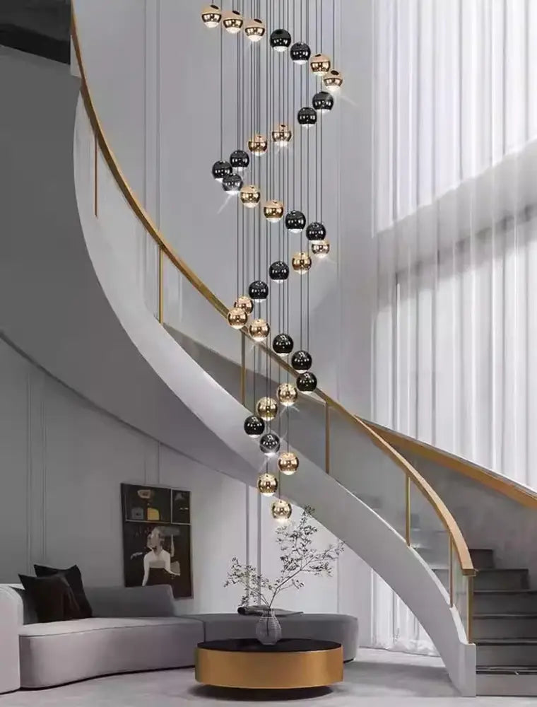 Black Gold Globe Chandelier 8-60 Heads