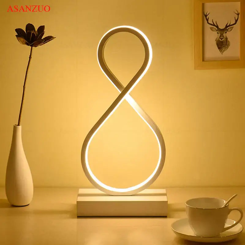 White LED Ring Table Lamp