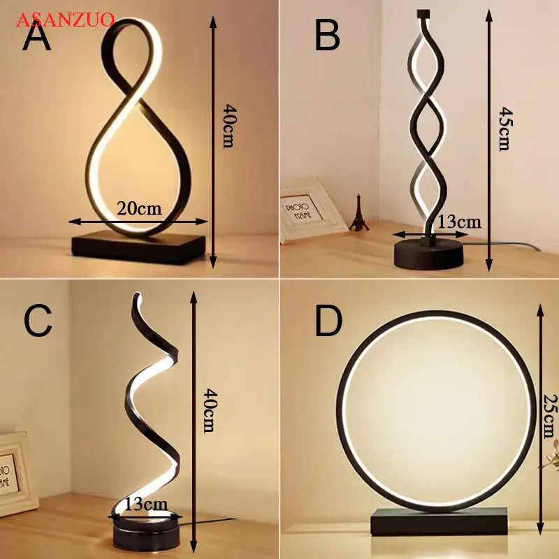 White LED Ring Table Lamp