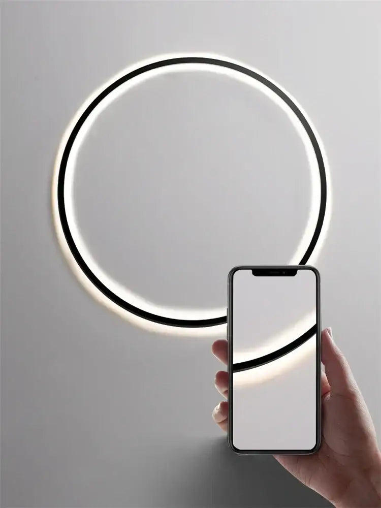 Black Ring Wall Lamp